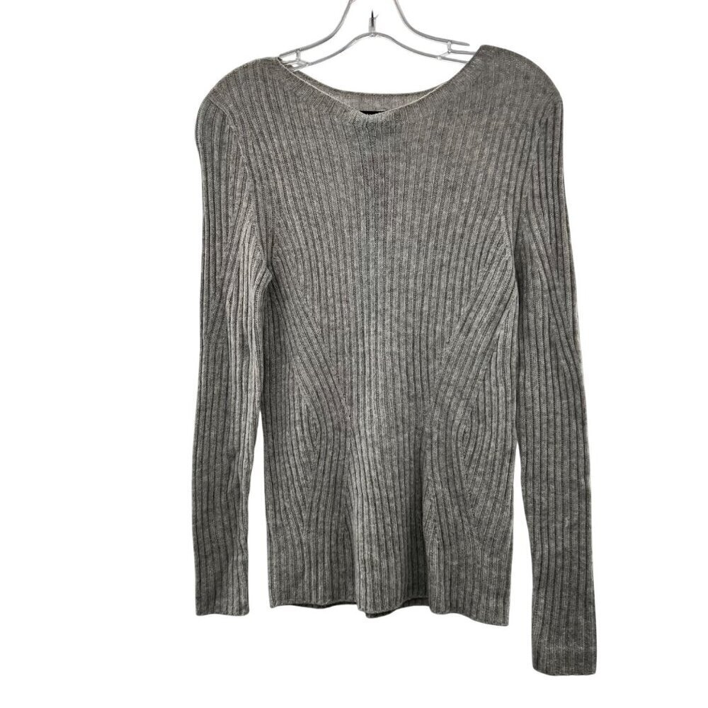 Banana Republic Women's Ribbed Sweater Wool Blend Long Sleeve Gray Size XS New
